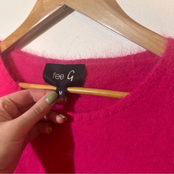 fee G Angora Blend Hot Pink Knit Sweater - Picture 4 of 7